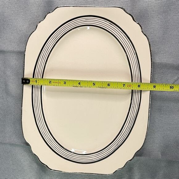 Limoges Peach Blo Ritz Platinum Serving Platter Scalloped Seabring Ohio Vintage - Picture 6 of 6